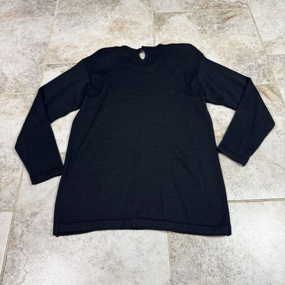 Vintage Karen Scott Evening Beaded Sweater Womens Medium Black Goth Embellished - Picture 6 of 9